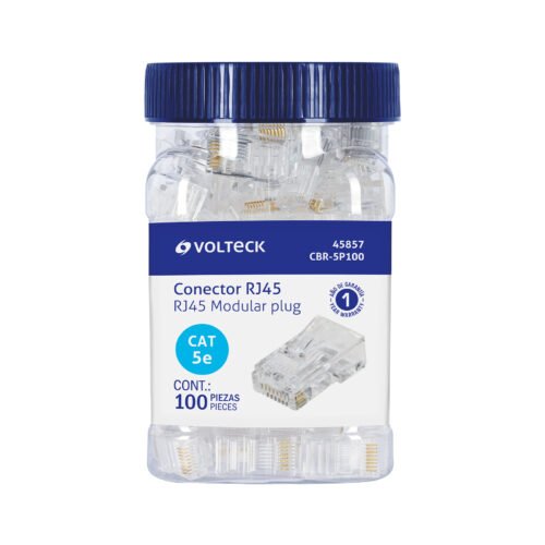 45857 - Plug RJ45 CAT5E, Bote con 100 piezas, VOLTECK