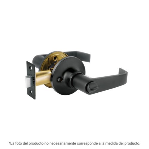 48431 - Cerradura manija "Siena" p/recámara, negro mate, HERMEX