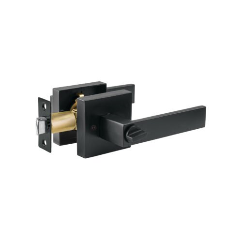 45337 - Cerradura manija "Módena" p/baño, negro mate, HERMEX
