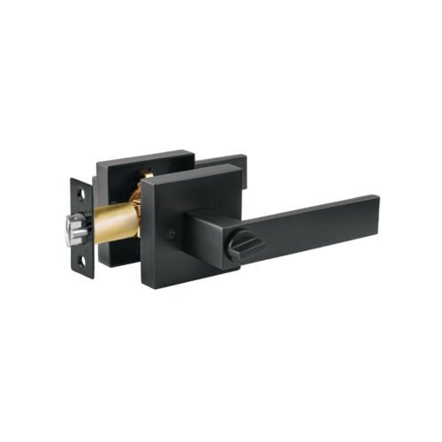 45335 - Cerradura manija "Módena" p/recámara, negro mate, HERMEX