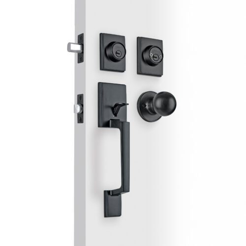 45296 - Jaladera, perilla y cerrojo llave-llave "Porto", negro