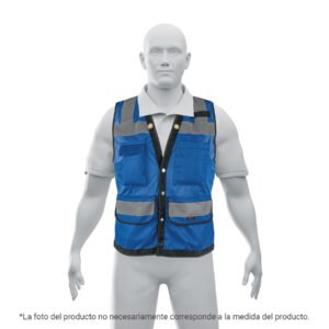 103987 - Chaleco seguridad reforzado azul con bolsas, G, EXPERT