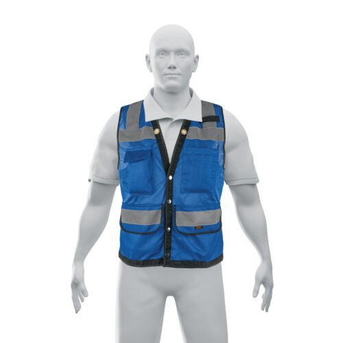 103986 - Chaleco seguridad reforzado azul con bolsas, M, EXPERT