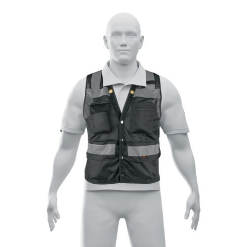 CHS-800NE-M.jpg 103989 - Chaleco seguridad reforzado negro con bolsas, M, EXPERT