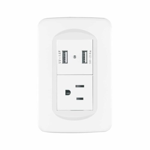 29062 - Placa armada 1contacto y 2 puertos USB 1.5 módulos, Toledo