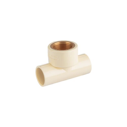 44916 - Tee CPVC, 3/4", rosca central hembra, inserto de latón, FOSE