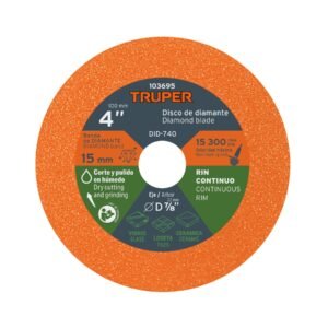 103695 - Disco de diamante 4", corte de vidrio, TRUPER