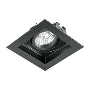 49548 - Luminario empotrable con 1 spot dirigible, negro, VOLTECK