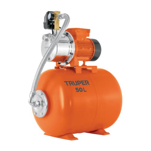 104048 - Equipo hidroneumático 50L, bomba jet inox. 1 HP, TRUPER