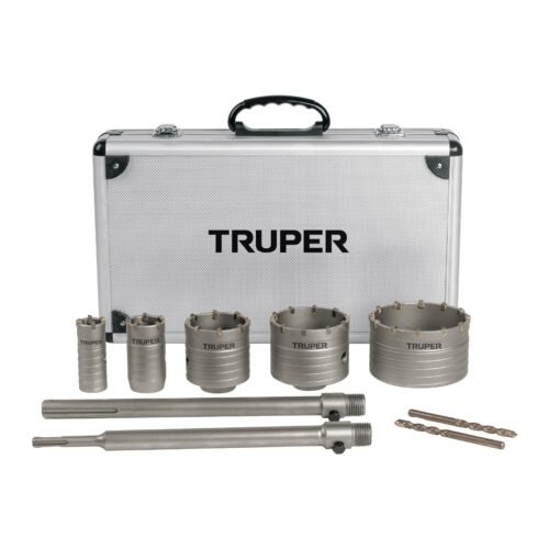103577 - Juego de 9 brocasierras para concreto SDS Plus y MAX, TRUPER
