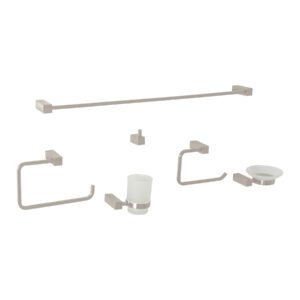 44333 - Juego de 6 accesorios para baño, satín, FOSET KUBO