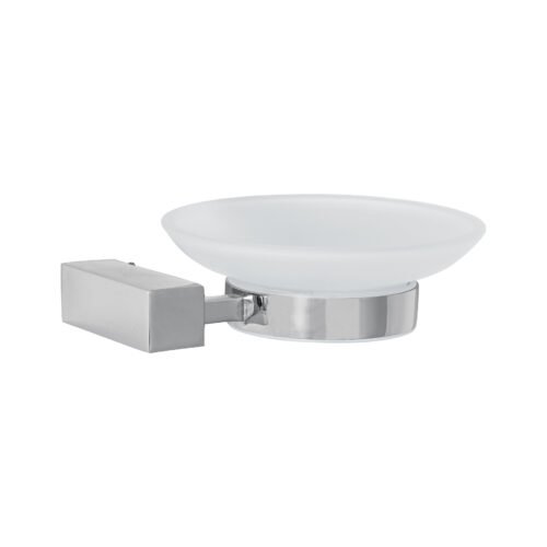 44394 - Jabonera con plato de vidrio, cromo, FOSET KUBO