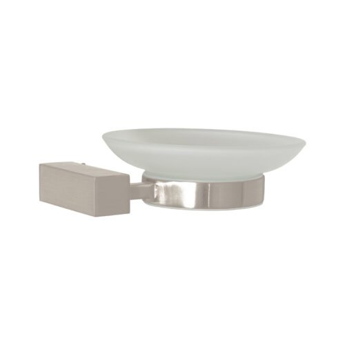 KUA-74N.jpg 44398 - Jabonera con plato de vidrio, satín, FOSET KUBO