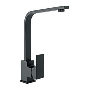 44216 - Monomando cuello alto para fregadero, negro, FOSET KUBO