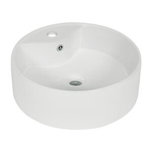 44178 - Lavabo de porcelana de sobreponer redondo, blanco, FOSET