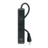 49534 - Multicontacto 3 entradas 2 ptos USB sup de picos 300 J negro