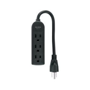 45865 - Multicontacto doméstico 3 entradas, negro VOLTECK