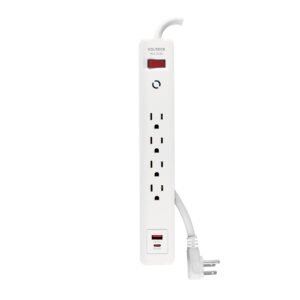 45664 - Multicontacto 4 entradas, 1 USB A  1 USB C, blanco, VOLTECK