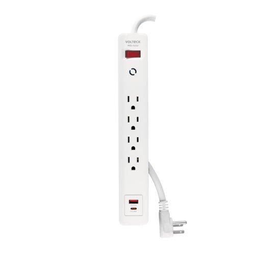 MUL-411U.jpg 45664 - Multicontacto 4 entradas, 1 USB A 1 USB C, blanco, VOLTECK