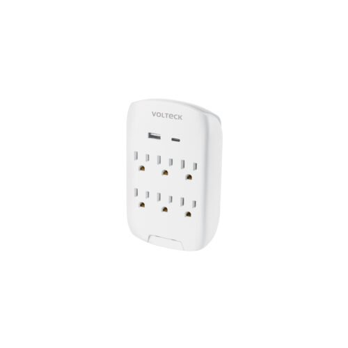 MUL-682U.jpg 45747 - Multicontacto de pared, 800 Joules, 6 contactos y 2 USB A