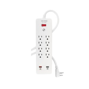 45586 - Multicontacto 8 entradas, 2 USB A  2 USB C, blanco, VOLTECK