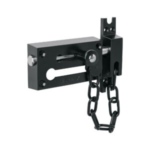 45677 - Pasador con cadena para puerta, acabado negro, HERMEX