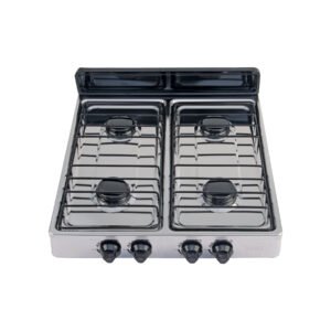 45667 - Parrilla de gas de sobreponer,4 quemadores, inox, FOSET AERO