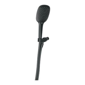 44456 - Regadera de teléfono con soporte, negro, FOSET RIVIERA