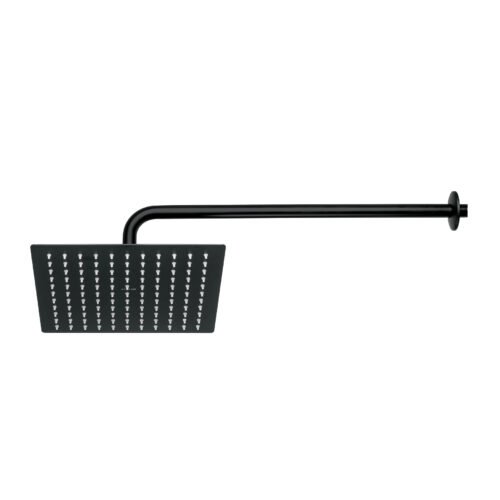 44823 - Regadera plato cuadrado 10" con brazo, negro, FOSET RIVIERA