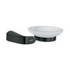 44279 - Jabonera con plato de vidrio, negro, FOSET RIVIERA