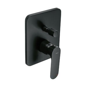 44112 - Monomando para regadera con desviador, negro, FOSET RIVIERA