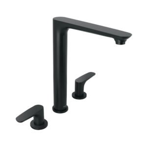 44096 - Mezcladora cuello alto para fregadero, negro, FOSET RIVIERA