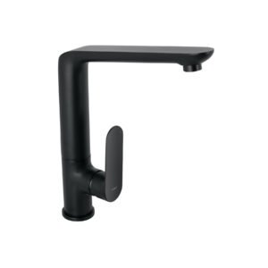 44102 - Monomando cuello alto para fregadero, negro, FOSET RIVIERA