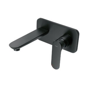 44095 - Monomando a pared para lavabo, negro, FOSET RIVIERA