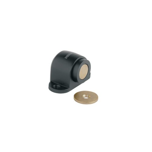 45745 - Tope metálico para puerta, magnético, negro, HERMEX