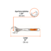 100048 - Llave ajustable (perico) 15" cromada mango de PVC, Truper