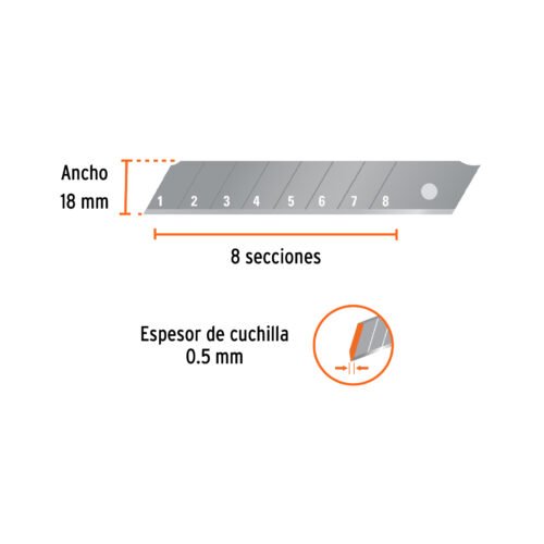 100099 - Estuche con 10 cuchillas SK2 de 18 mm para cutter, Expert