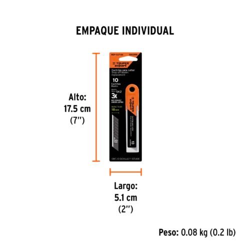 100099 - Estuche con 10 cuchillas SK2 de 18 mm para cutter, Expert