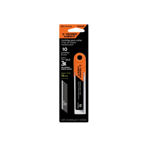 100099 - Estuche con 10 cuchillas SK2 de 18 mm para cutter, Expert