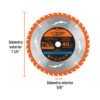 100104 - Disco sierra 7-1/4" p/madera, 40 dientes centro 5/8", Expert