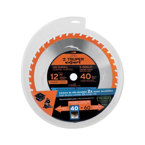 100107 - Disco sierra 12" para madera, 40 dientes centro 1", Expert