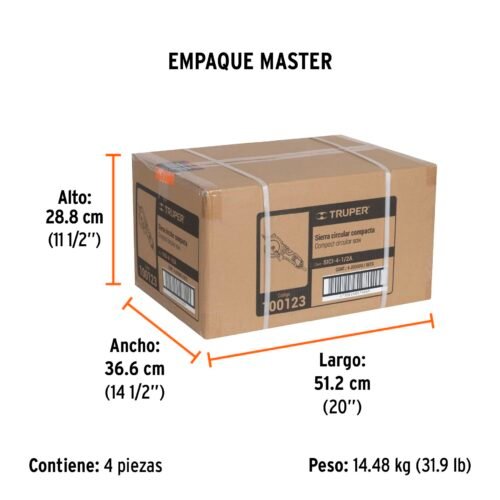 100123 - Sierra circular compacta 4-1/2", 750W, TRUPER PRO