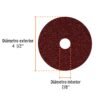 100126 - Disco de lija 4-1/2" con respaldo de fibra, grano 50, TRUPER