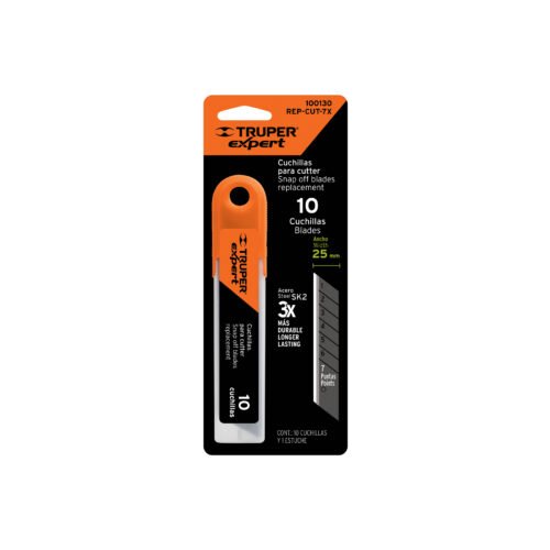 100130 - Estuche con 10 cuchillas SK2 de 25 mm para cutter, Expert