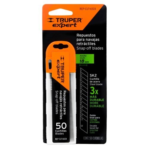 100131.999 100131 - Estuche con 50 cuchillas SK2 de 18 mm para cutter, Expert