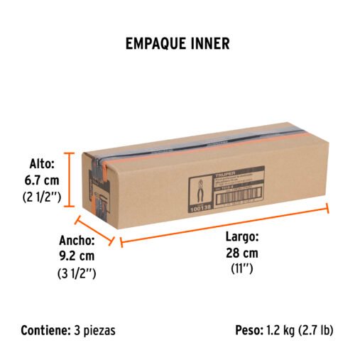 100138 - Pinza para electricista 8" alta palanca mango PVC, Truper