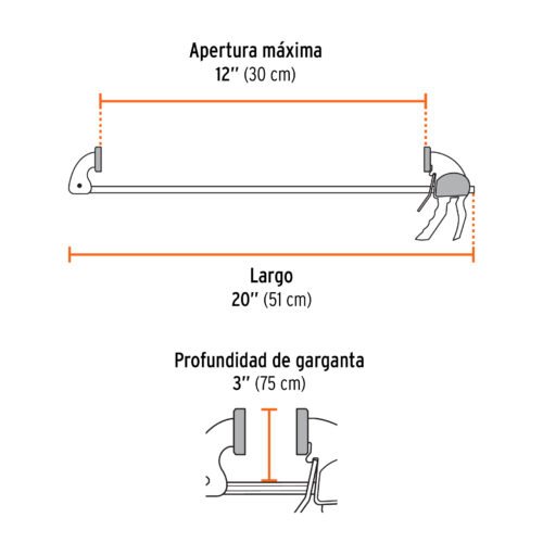 100143.1 100143 - Prensa de ajuste rápido 12" uso rudo, cuerpo nylon, Expert