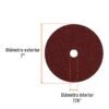 100160 - Disco de lija de 7" con respaldo de fibra, grano 36, TRUPER