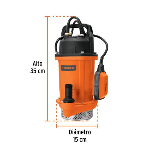 100170 - Bomba sumergible hierro fundido, agua limpia, 3/4 HP, TRUPER