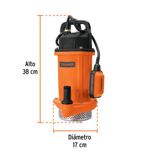 100171 - Bomba sumergible hierro fundido, agua limpia, 1 HP, TRUPER